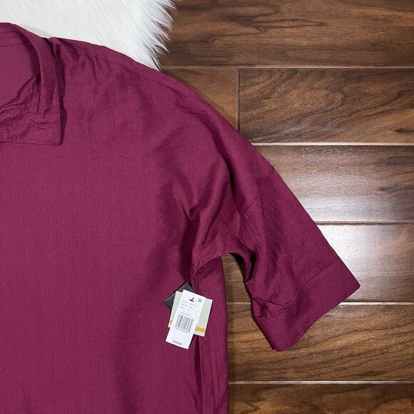 John Mark Women's Plus Size 3X Wine Rayon Nylon Popover Tunic Top - Picture 3 of 9
